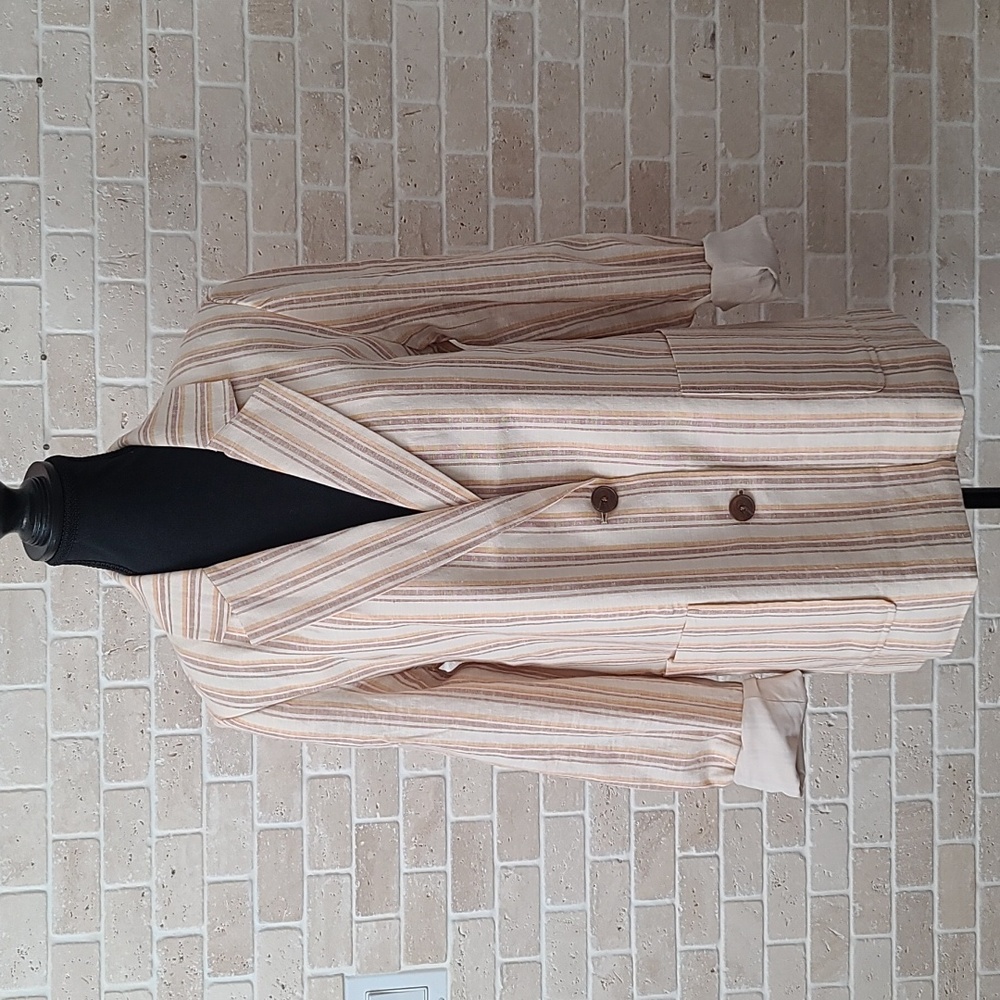 NWT Frank And Oak Striped Hemp Blazer (SzM)